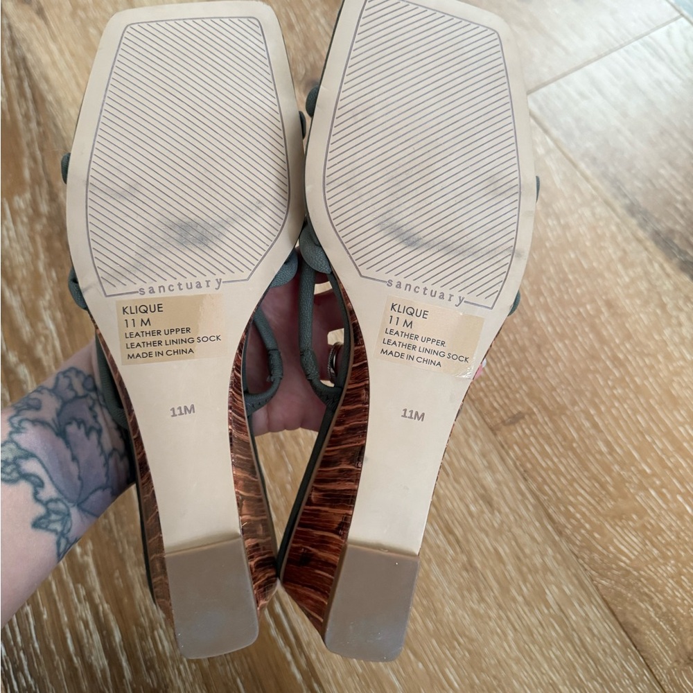 Sanctuary klique green wedges sandals - Picture 9 of 10